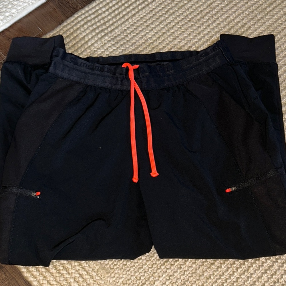 Infinity Stylish Black Scrub Pants with Red Zipper Accent